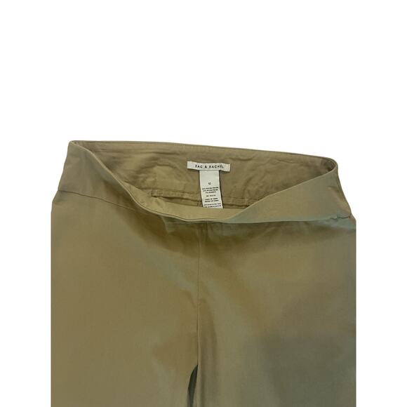 Zac & Rachel Pull On Ankle Pants khaki Snap Hem Stretch Size 12 - Picture 4 of 11